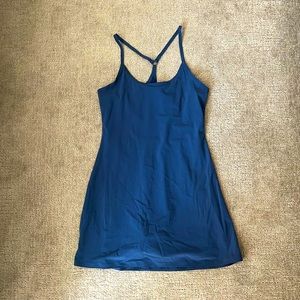 Small, navy outdoor voices excessive dress with adjustable straps!